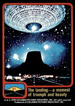 1978 Scanlens Close Encounters of the Third Kind #61 The Landing--a moment of triumph and beauty Front