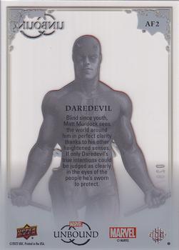 2022 Upper Deck Marvel Unbound - Acetate Facsimile Signature Quarterly Achievements #AA2 Daredevil Back