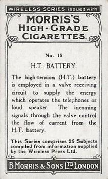 1923 Morris's Wireless Series #15 H.T. Battery Back