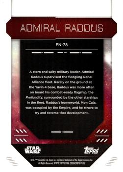 2023 Topps Finest Star Wars - Aqua #FN-78 Admiral Raddus Back