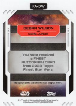 2023 Topps Finest Star Wars - Finest Autographs Aqua #FA-DW Debra Wilson Back