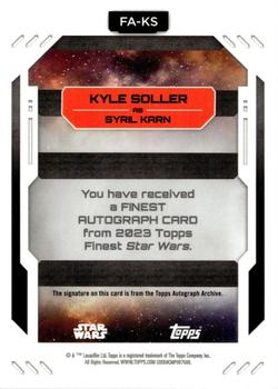 2023 Topps Finest Star Wars - Finest Autographs Green Wave #FA-KS Kyle Soller Back