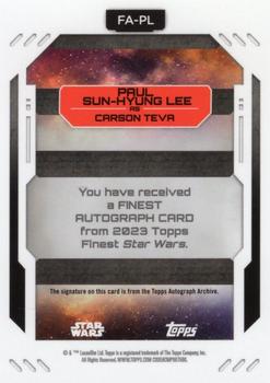 2023 Topps Finest Star Wars - Finest Autographs Green Wave #FA-PL Paul Sun-Hyung Lee Back