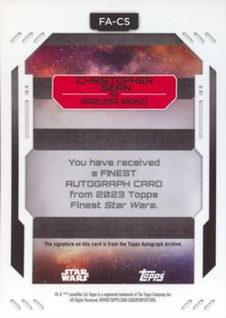 2023 Topps Finest Star Wars - Finest Autographs Purple #FA-CS Christopher Sean Back