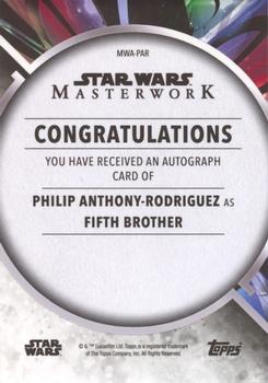 2022 Topps Star Wars Masterwork - Autographs #MWA-PAR Philip Anthony-Rodriguez Back