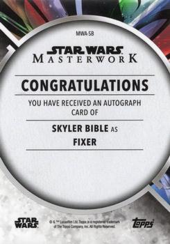 2022 Topps Star Wars Masterwork - Autographs #MWA-SB Skyler Bible Back