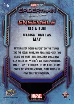 2023 Upper Deck Spider-Man: No Way Home - Ensemble Red & Blue Foil #E-6 Marisa Tomei as May Back