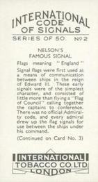 1935 International Tobacco International Code of Signals #2 England Back