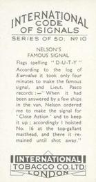 1935 International Tobacco International Code of Signals #10 D-U-T-Y Back