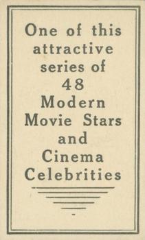 1934 Teofani Modern Movie Stars & Cinema Celebrities #NNO Margaret Adams Back