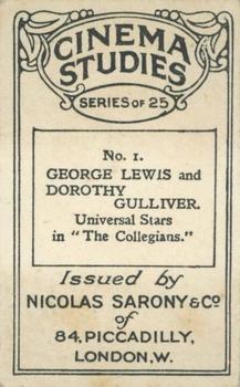 1929 Nicolas Sarony Cinema Studies #1 George Lewis / Dorothy Gulliver Back
