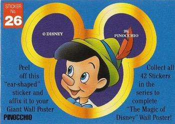 1992 Dynamic Marketing The Magic of Disney Stickers #26 Pinocchio Front