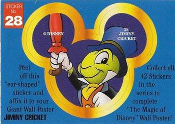 1992 Dynamic Marketing The Magic of Disney Stickers #28 Jiminy Cricket Front