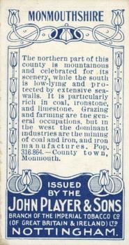 1910 Player's Counties & their Industries #NNO Monmouthshire Back