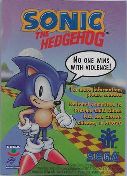 1997 Sega Sonic the Hedgehog Cool Kids Know #NNO Sonic the Hedgehog Back