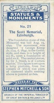 1914 Mitchell's Statues & Monuments #21 The Scott Memorial, Edinburgh Back