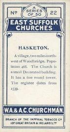 1912 Churchman's East Suffolk Churches #22 Hasketon Back