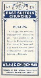 1912 Churchman's East Suffolk Churches #24 Holton Back