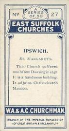1912 Churchman's East Suffolk Churches #27 Ipswich Back