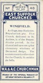 1912 Churchman's East Suffolk Churches #48 Wingfield Back