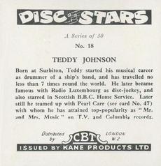 1959 Kane Products Disc Stars - Smaller Format #18 Teddy Johnson Back