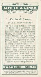 1930 Churchman's Life in a Liner (Small) #2 Cabin de Luxe Back