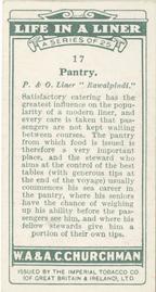 1930 Churchman's Life in a Liner (Small) #17 Pantry Back
