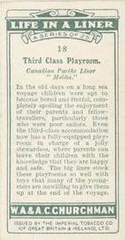 1930 Churchman's Life in a Liner (Small) #18 Third Class Playroom Back
