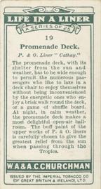 1930 Churchman's Life in a Liner (Small) #19 Promenade Deck Back