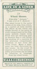 1930 Churchman's Life in a Liner (Small) #24 Wheel House Back