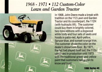1996 John Deere Limited Edition #3 112 Custom-Color Lawn and Garden Tractor Back