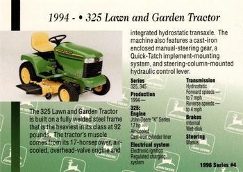 1996 John Deere Limited Edition #4 325 Lawn and Garden Tractor Back