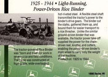 1996 John Deere Limited Edition #6 Light Running, Power-Driven Rice Binder Back