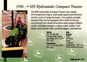 1996 John Deere Limited Edition #14 855 Hydrostatic Compact Tractor Back