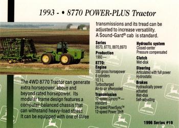 1996 John Deere Limited Edition #19 8770 POWER-PLUS Tractor Back
