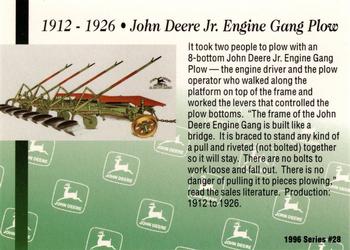 1996 John Deere Limited Edition #28 John Deere Jr. Engine Gang Plow Back