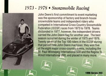 1996 John Deere Limited Edition #43 Snowmobile Racing Back