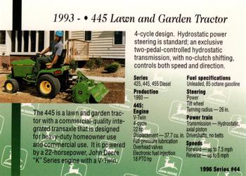 1996 John Deere Limited Edition #44 445 Lawn and Garden Tractor Back