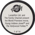 1995 The Family Channel POGs #1 Young Indiana Jones and the Hollywood Follies Back