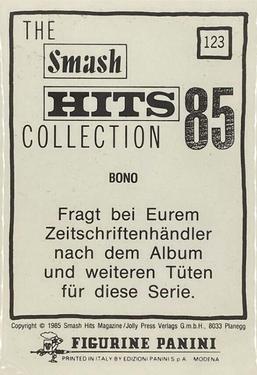 1985 Panini Smash Hits (German Edition) #123 Bono Back