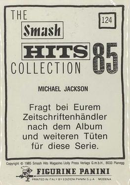 1985 Panini Smash Hits (German Edition) #124 Michael Jackson Back