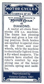 1991 Victoria Gallery 1926 Wills's Motor Cycles (reprint) #41 Diamond Back