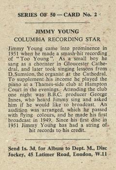 1958 Madison Recording Stars #2 Jimmy Young Back