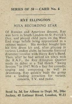 1958 Madison Recording Stars #6 Ray Ellington Back
