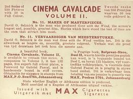 1940 Wix Cinema Cavalcade (2nd Series, Volume II) #11 Maker of Masterpieces Back