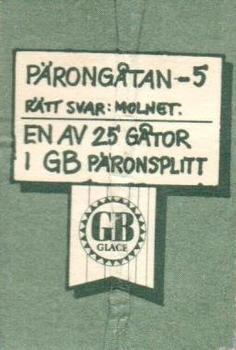 1979-81 GB Päronsplitt Pärongatan #5 Rätt Svar: Molnet Back