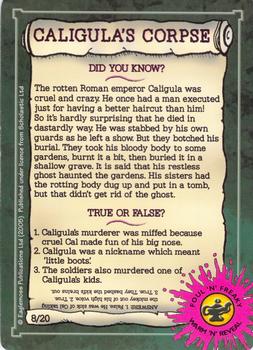 2005 Horrible Histories Magazine Wild 'n' Wicked Card Collection Series 2 - Foul 'n' Freaky #8 Caligula's Corpse Back
