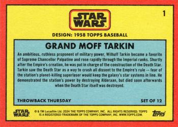 2024 Topps Throwback Thursday Star Wars #1 Grand Moff Tarkin Back