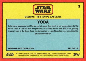 2024 Topps Throwback Thursday Star Wars #3 Yoda Back