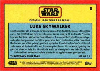 2024 Topps Throwback Thursday Star Wars #8 Luke Skywalker Back